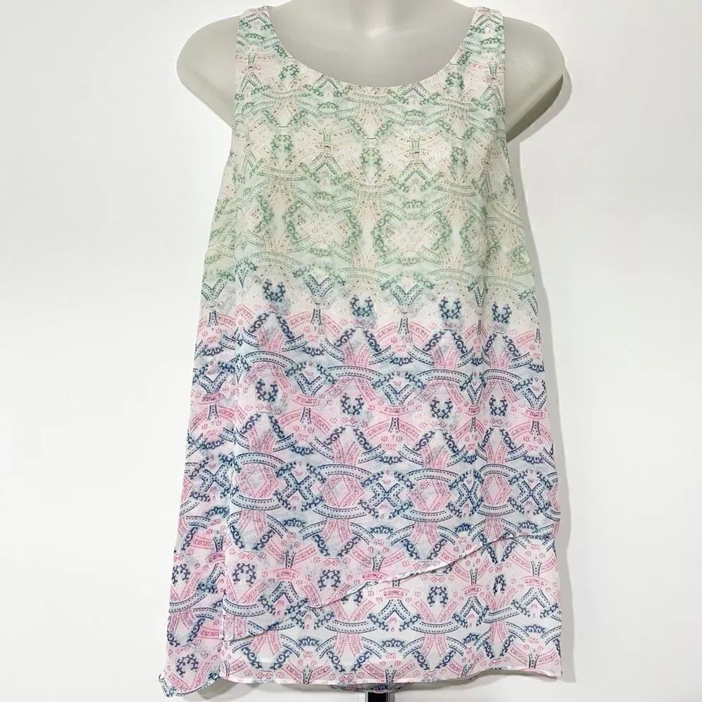 CAbi chiffon wrap tank top blouse shirt small EUC